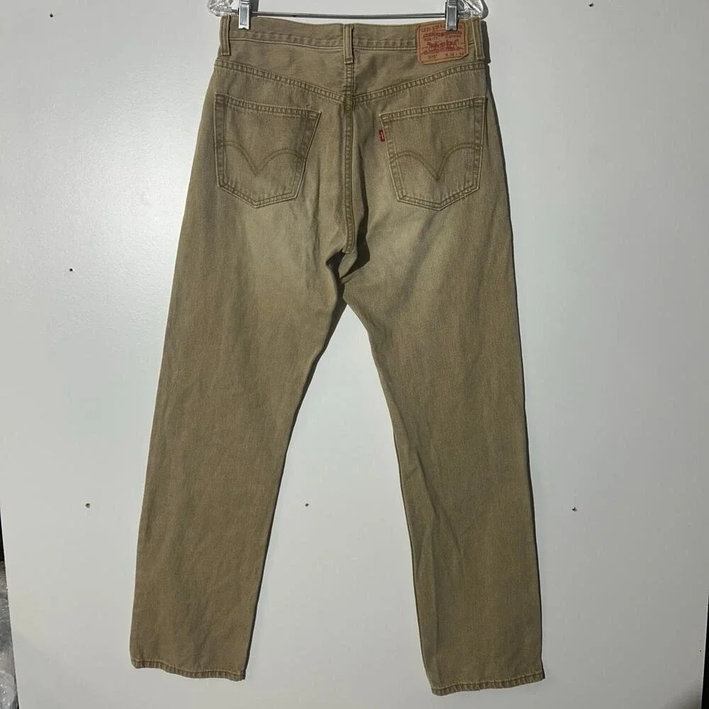 Levis 505 Regular Fit Jeans Mens 34x34‎ Brown Tan Straight Leg Denim Pants M44
